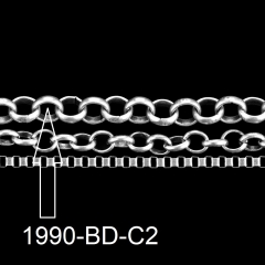 Kette  1990-BD-C2 Kette KREIS groß, L100 cm Altsilberlook nickel